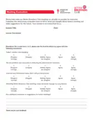 Free Download PDF Books, Sample Meeting Evaluation Form