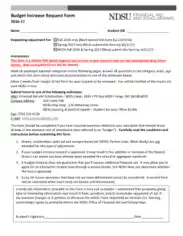 Budget Increase Request Form Template