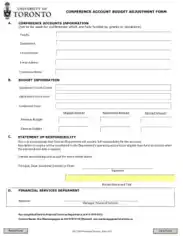 Conference Account Budget Adjustment Form Template