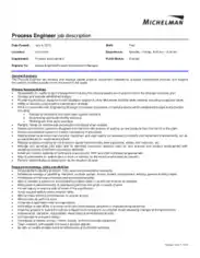Chemical Process Engineer Job Description Template