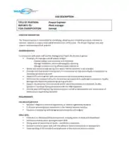 Chemical Project Engineer Job Description Template
