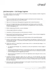 Free Download PDF Books, Civil Design Engineer Job Profile Description Template
