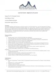 Free Download PDF Books, Application Engineer Job Description Template