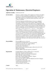 Electrical Operation and Maintenance Engineer Job Description Template