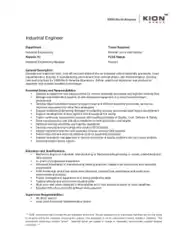 Free Download PDF Books, Operations Industrial Engineer Job Description Template