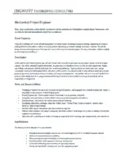 Free Download PDF Books, Mechanical Project Engineering Job Description Template
