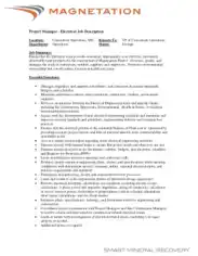 Free Download PDF Books, Project Engineer Electrical Job Description Template
