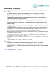 Free Download PDF Books, Quality Engineer Job Description Example Template