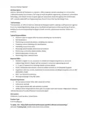 Free Download PDF Books, Structural Design Engineer Job Description Example Template