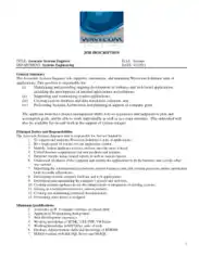 Associate System Engineer Job Description Template