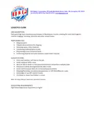 Free Download PDF Books, Logistics Clerk Job Description Template