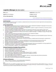 Logistics Manager Job Description Example Template