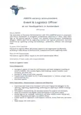 Events Logistics Officer Job Description Template