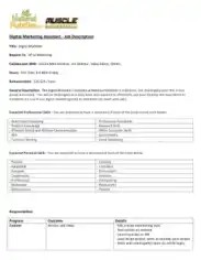 Free Download PDF Books, Digital Marketing Assistant Job Description Template