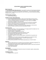 Digital Marketing Intern Job Description in PDF Template