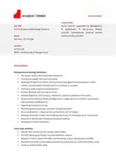 Free Download PDF Books, Technical Sales and Marketing Executive Job Description Template
