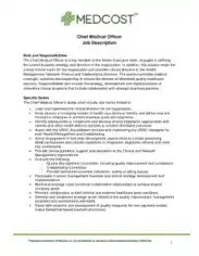 Chief Medical Officer Job Description
