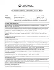 Clinical Medical Administrative Assistant Job Description