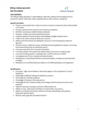 Billing and Medical Coding Job Description in PDF