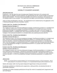 Medical Disability Examiner Job Description