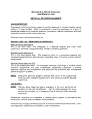 Medical Records Examiner Job Description