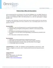 Free Download PDF Books, Medical Sales Office Job Description