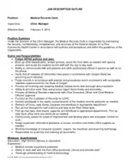 Medical Records Office Manager Job Description