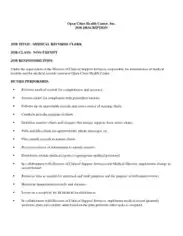 Medical Records Clerk Job Description Responsibilities