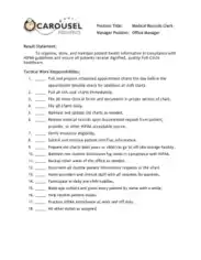 Medical Records Clerk Office Manager Job Description