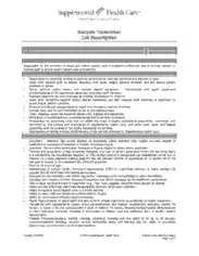 Dialysis Patient Care Technician Job Description Sample