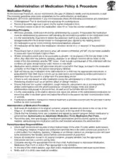Preschool Administration Of Medication Policy Template