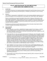 Safe Assistance Administration Of Medication Policy Template