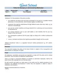 School Managing and Administration of Medication Policy Template