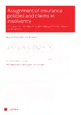 Assignment of Insurance Policy and Claims in Insolvency Template