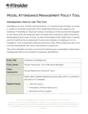 Free Download PDF Books, Model Attendance Management Policy Template