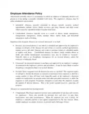Employee Attendance Policy Sample Template