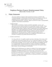 Employee Business Expense Reimbursement Policy Template