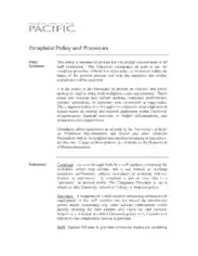 Basic Internal Complaint Policy and Procedure Template