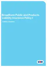 Broadform Public and Products Liability Insurance Policy Template