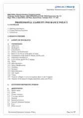 Free Download PDF Books, Professional Liability Insurance Policy Template