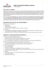Public and Products Liability Insurance Policy Template