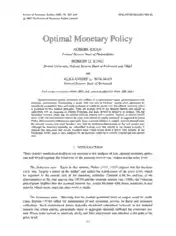 Optimal Monetary Policy Template
