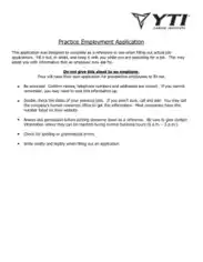 Free Download PDF Books, PT Job Practice Employment Application Template