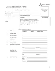 Bank Job Application Form Template