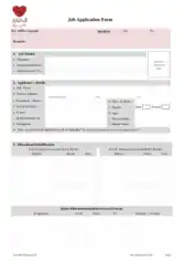 Free Download PDF Books, Blank Generic Job Application Template