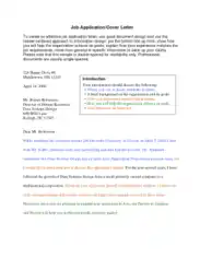 Cover Letter For Job Application Format Template