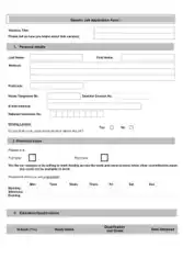 Generic Job Application Form Template