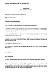 Free Download PDF Books, Generic Job Application Letter for General Work Template