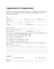 Employee Application Example Template