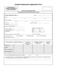 Examples of Sample Employment Application Form Template